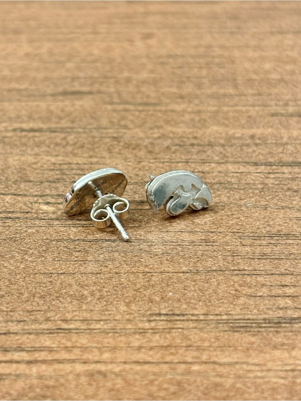 Sterling Silver Iowa Hawkeye Tigerhawk Stud Earrings